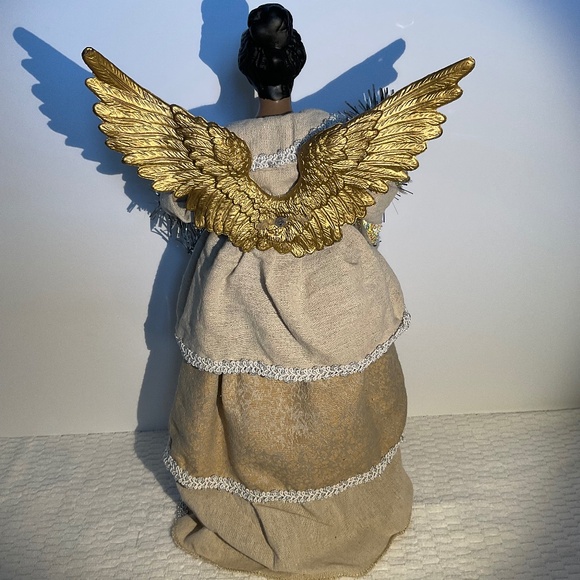 African American Angel Christmas Tree Topper 17-Inch - Picture 3 of 16